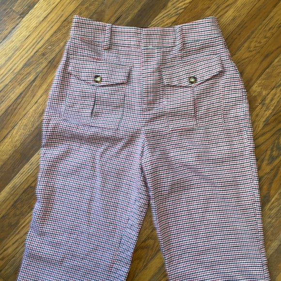 Forever21 red plaid flare pants - Picture 2 of 4